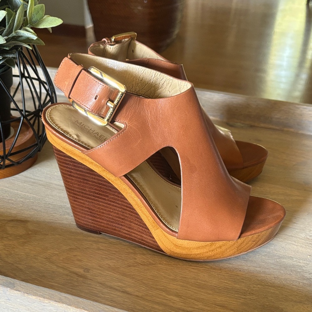 Michael Kors Brown Leather Women's Sandals
